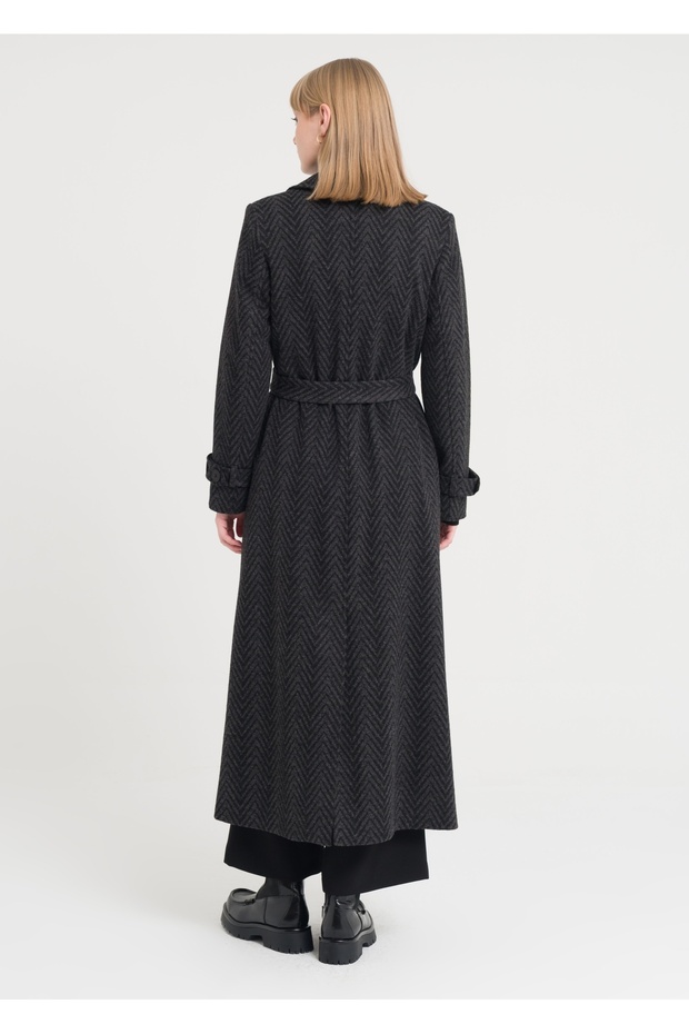 Kırçıllı Kruvaze Manto - 5