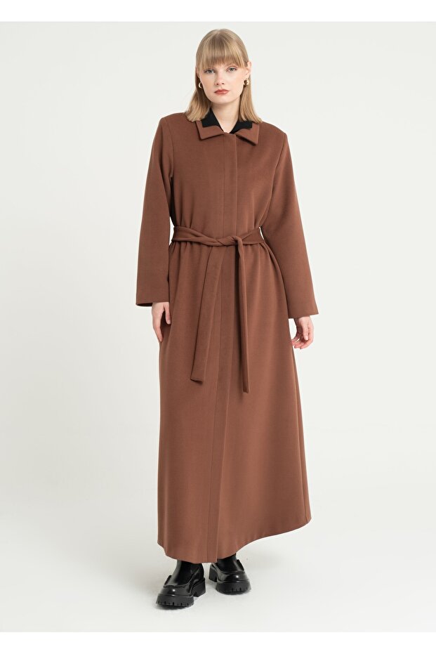 Düğme Kapama Rahat Manto - 3