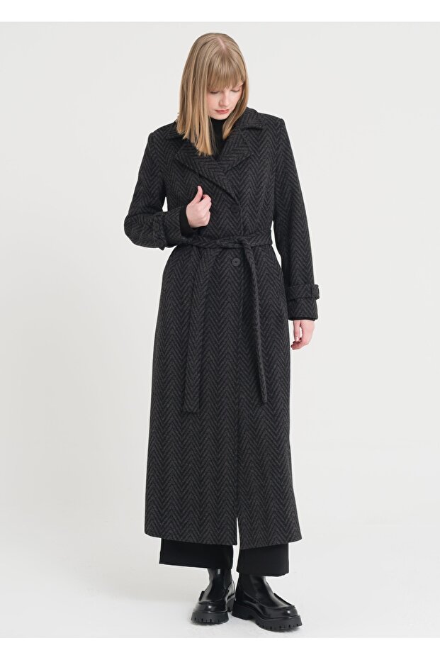 Kırçıllı Kruvaze Manto - 4