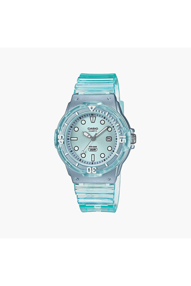 ساعة نسائية تناظرية زرقاء سماوية بسوار سيليكون | LRW-200HS-2EVDF | 34 مم - 1