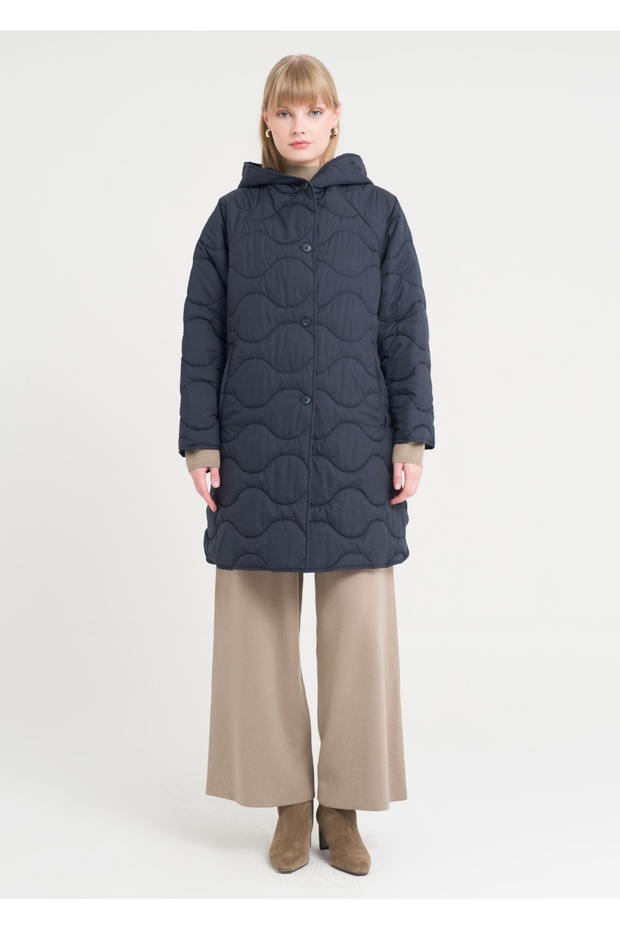 Kapşonlu Kapitone Kaban - 3