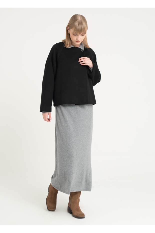 Tek Düğmeli Kısa Kaban - 5