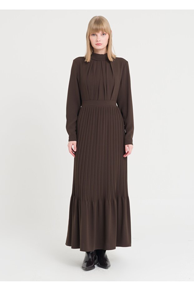 Degaje Yaka Piliseli Elbise - 1