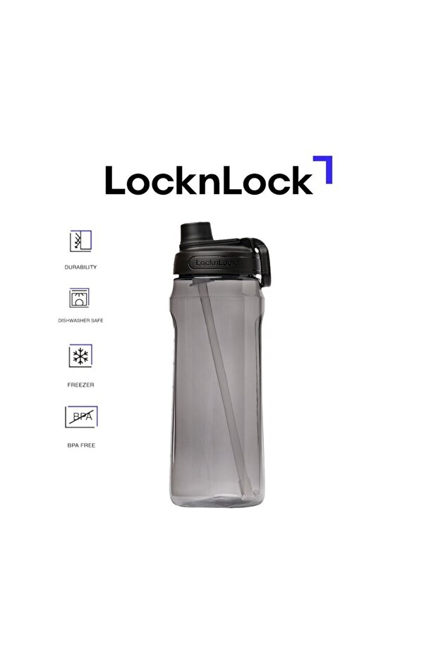 Active 2L Black Water Bottle – Durable, Easy Grip, Leak-Proof with Hidden Finger Loop