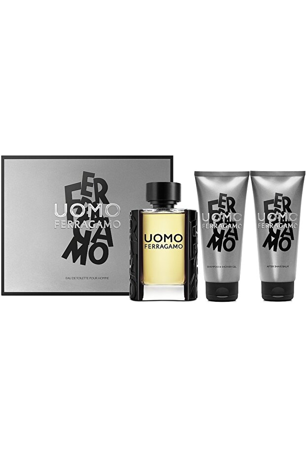 Uomo For Men Set Eau De Toilette 100ml + Shampoo & Sg 100ml + Asb 100ml