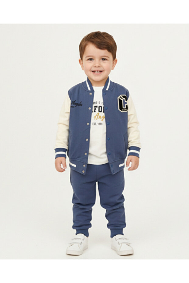 Boy's College Jacket 2-3-4-5-6 Years Old Transitional 3-Piece Stylish Set