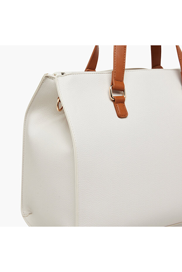 Solid Tote Bag with Coin Pouch - 7