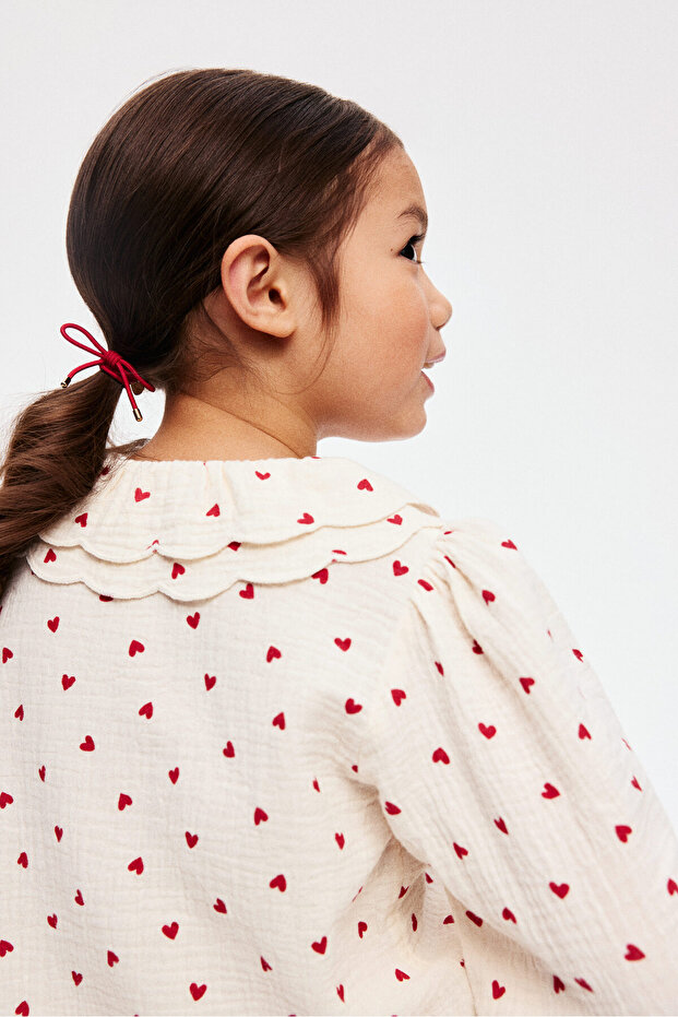 Baskılı ve Pamuklu Bluz - 4