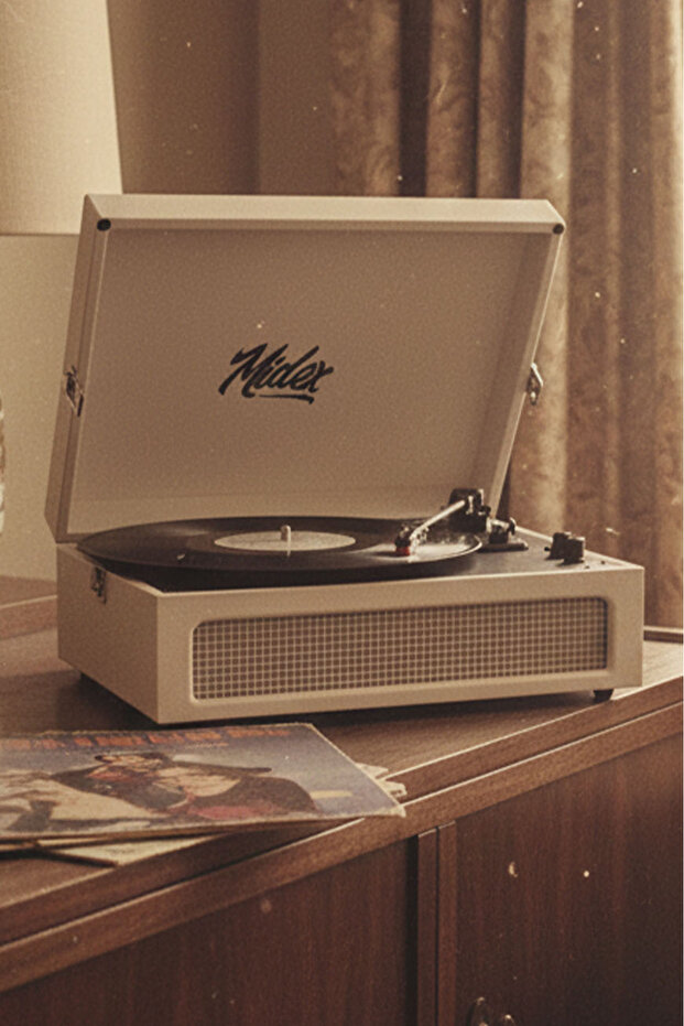 Midex MTX-420WH Nostaljik Bluetooth PRO Pikap Plakçalar Şarjlı 3 Devirli