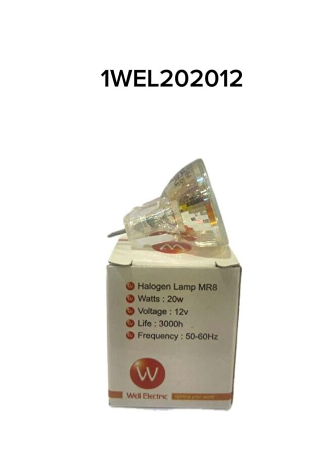 لمبة هالوجين صحن WELL -20w/12v MR-8 عدد 5حبة