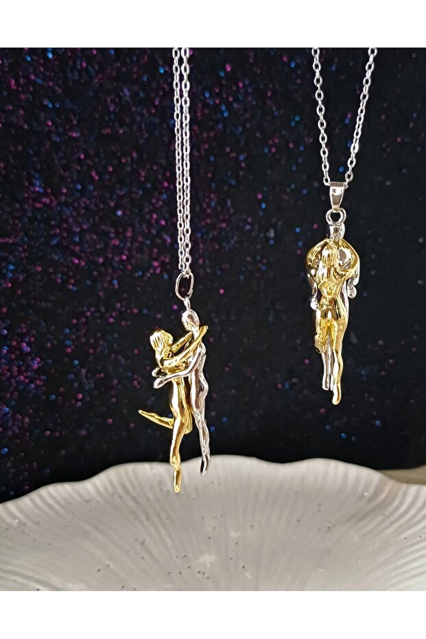 Çelik Sarılan çift kolyesi - 3