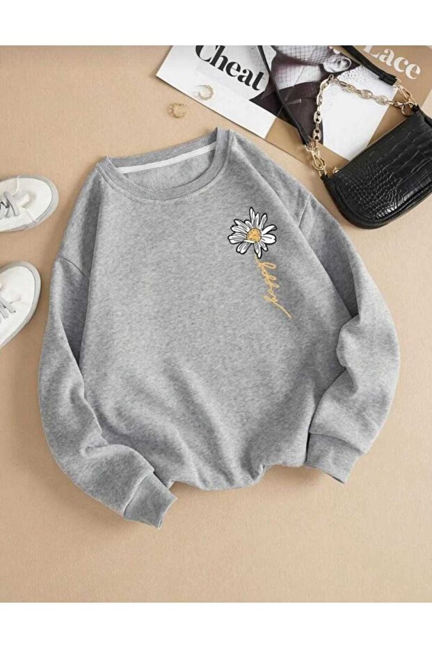 Sweatshirt with Daisy Print for Women / Girls