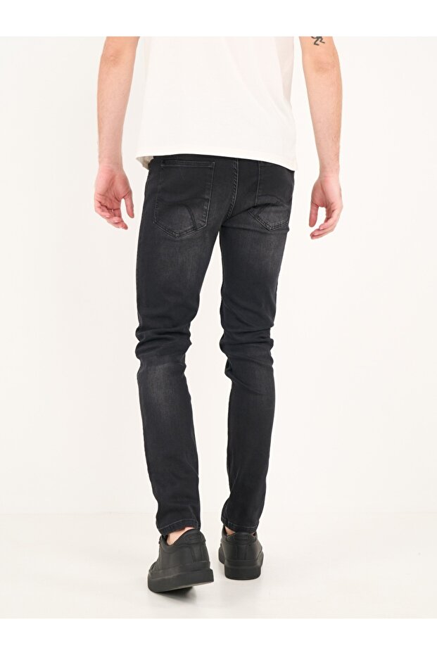 Blugi barbat slim cu aspect decolorat - 3