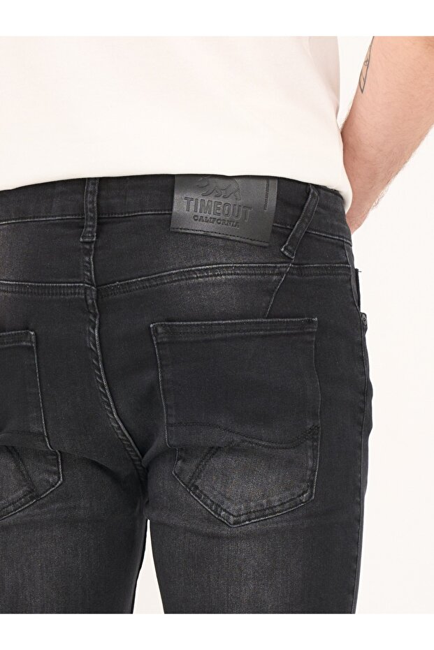 Blugi barbat slim cu aspect decolorat - 2