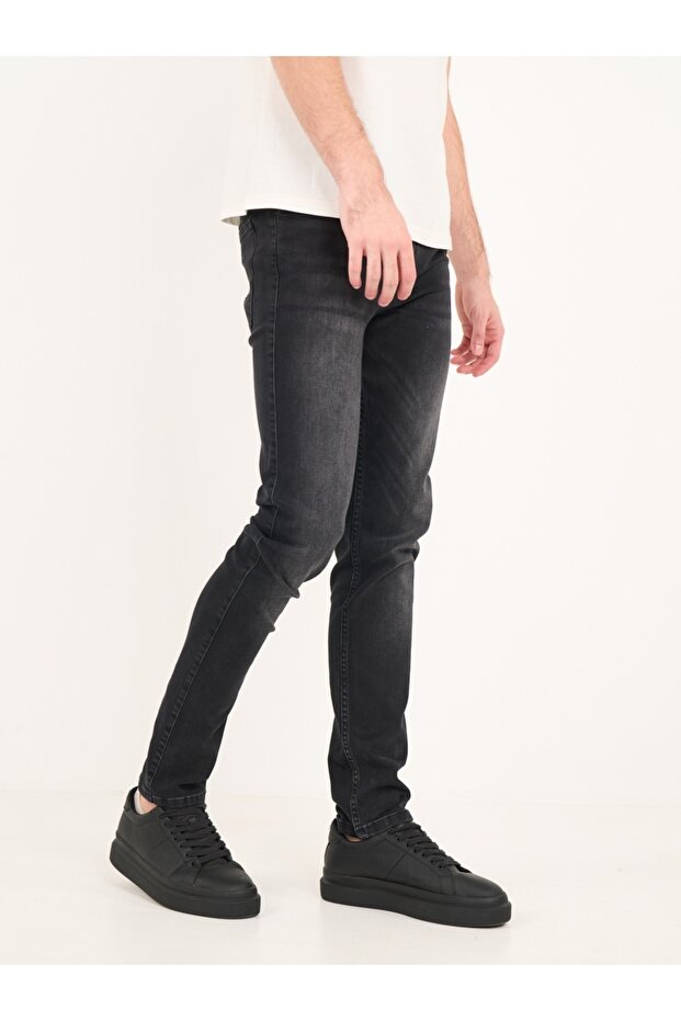 Blugi barbat slim cu aspect decolorat - 5