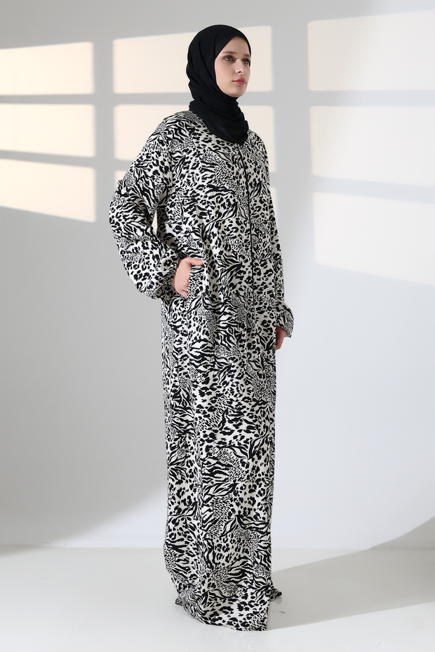 Women's Belmando Fabric Prayer Dress with Elastic Sleeves, Pockets and Zipper Li̇kapa