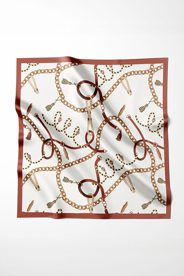 Silk Textured Satin Scarf 70X70