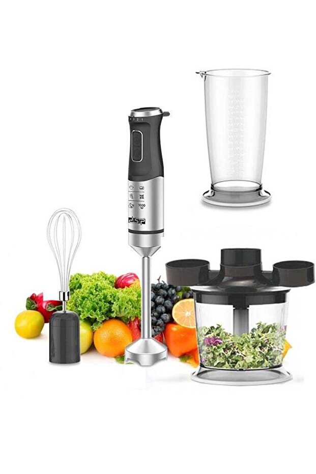 5 in 1 Hand Blender with Chopper, Whisk, Measuring Beaker, 1000W Copper Motor, 5 Speed Stick Ble