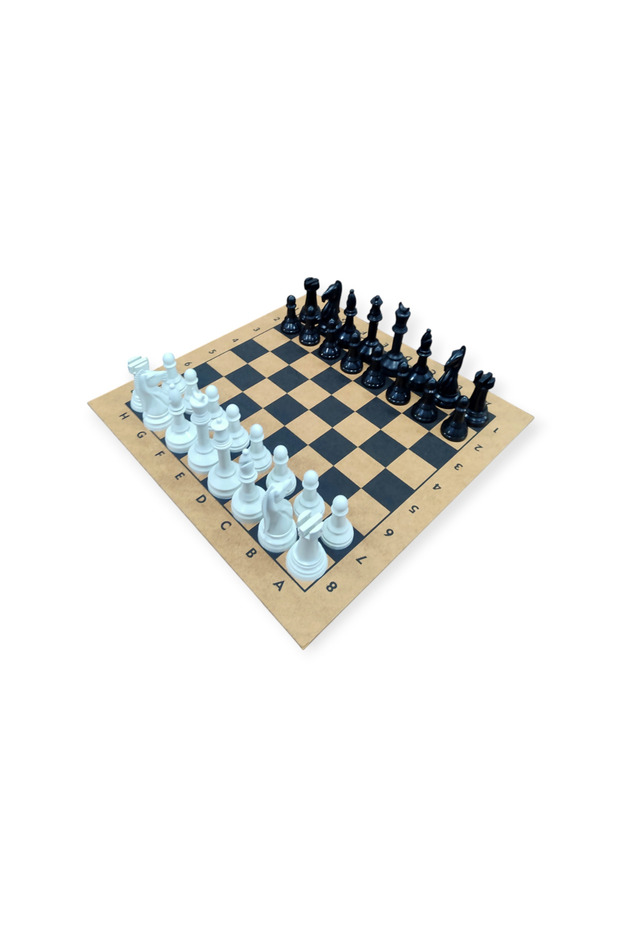ALAY Ticaret Ahşap Satranç - 29x29x3cm - Taşlar Plastik Büyük Boydur - Zemin Doğal Ahşaptır.