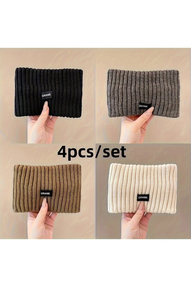 4Pcs 1/4pcs Fashionable Women's Headband, Warm Outdoor Running and Cycling Headband, Solid Color Sim