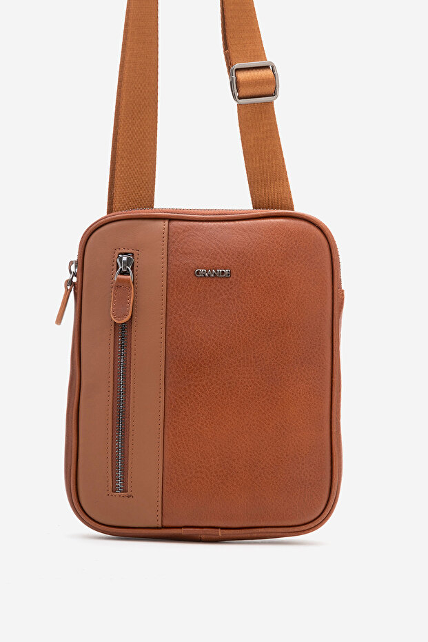 Gd 6550 Genuine Leather Men's Crossbody Bag Taba