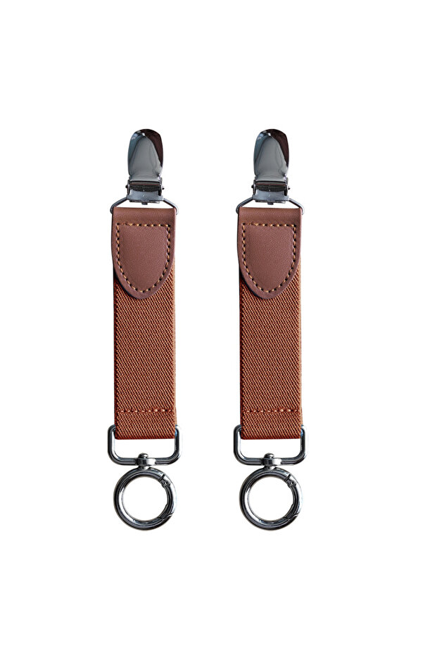 Brown 1 Piece Travel Elastic Hat Clips for Hanging on Bag Handbag Backpack Purses Luggage for Outdoo