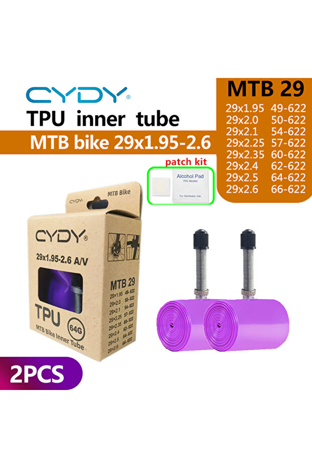 Schrader Valve 45mm 29x1.95-2.6 AV 2PC CYDY TPU MTB Bike Inner Tube Camera 29 26 27.5 29x1.95-2.6 In
