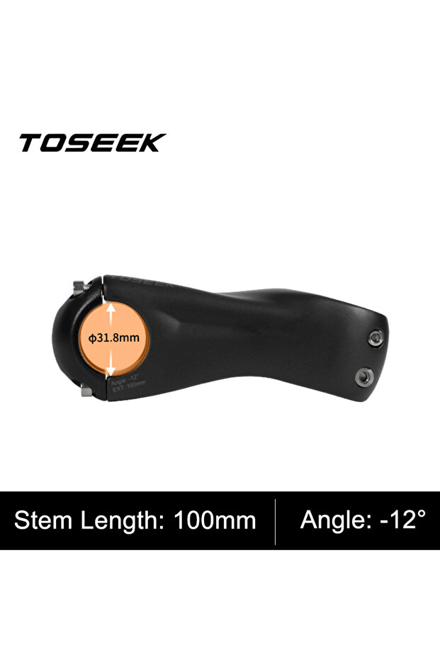 Matt-Angle 12-100mm TOSEEK K03 Carbon Stem 12Degree Mountain Bike Stem 31.8mm Bicycle Handlebar Stem
