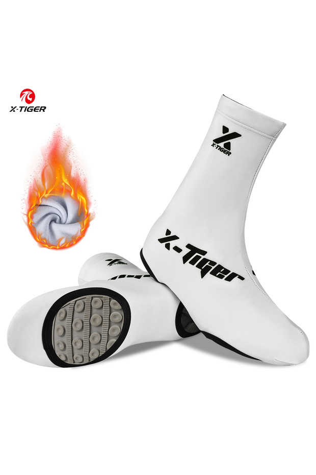 XL White X-TIGER Winter Cycling Shoe Covers Warmth Windproof Bicycle Riding Boot Covers Multi-color