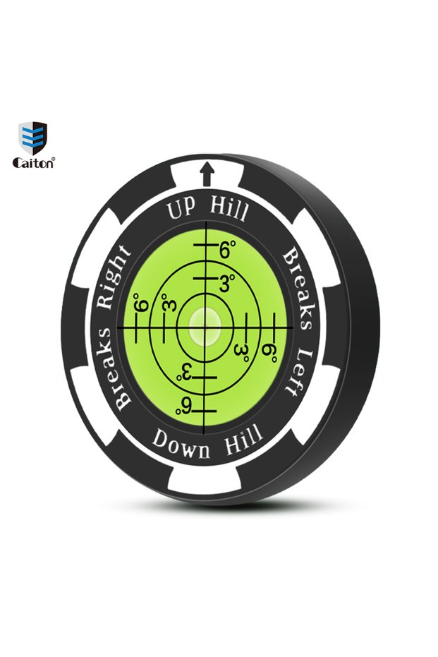 Black Caiton Golf Marker with Magnetic Hat Clip - High Precision Green Reading Aid - Perfect for All