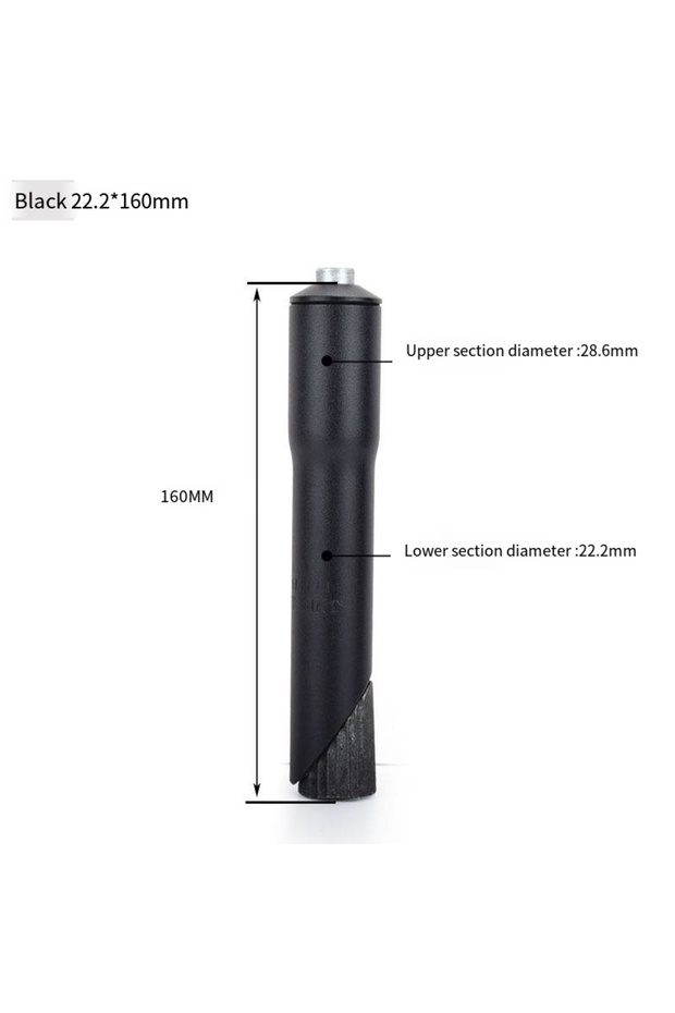 Black 22.2mm 22.2/25.4mm Highway Bicycle Front Fork Tube Height Enlarger - Tube Core Vertical Tube -