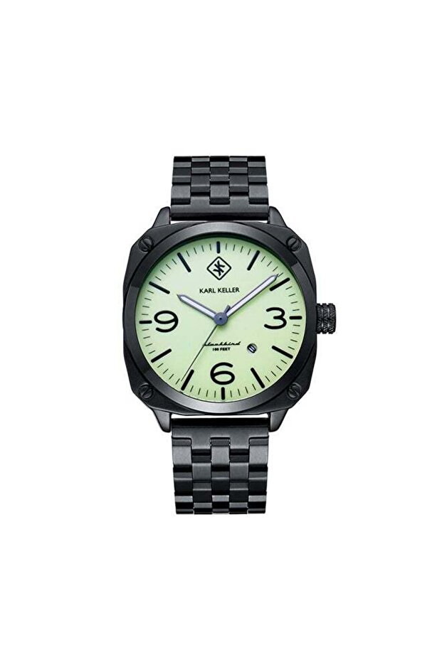 Men's Analog Square Stainless Steel Wrist Watch KKAP9206 - 44mm