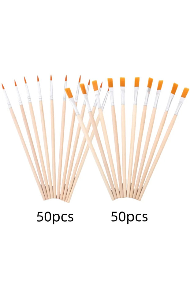 50PC A 50PC B 10 unidades/30 unidades/50 unidades/100 unidades de pincel plano de cerdas de nailon,