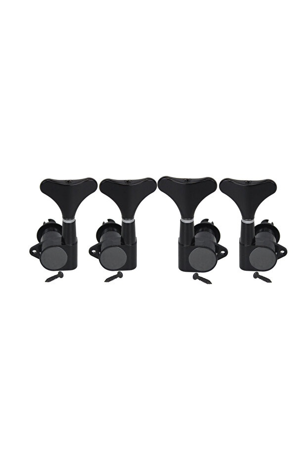 Chrome 2L2R FLEOR 4pcs 2L2R Sealed Bass Machine Heads Tuners 4 Strings Bass Tuning Pegs Keys, Chrome