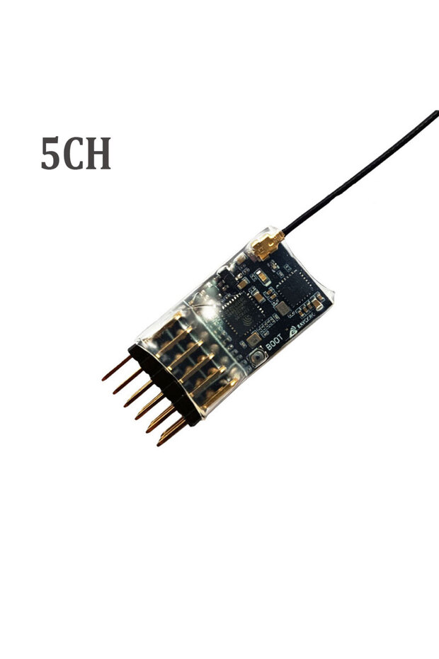 جهاز استقبال ELRS 2.4G 5CH PWM ExpressLRS مع هوائي أنبوبي نحاسي 2.0dBi 2.4G يدعم ELRS 3.0 PWM