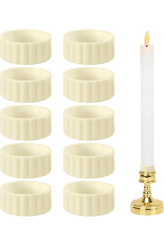 10 Pcs Rubber Candle Grippers, Non-Slip Silicone Candle Rings for Tapers
