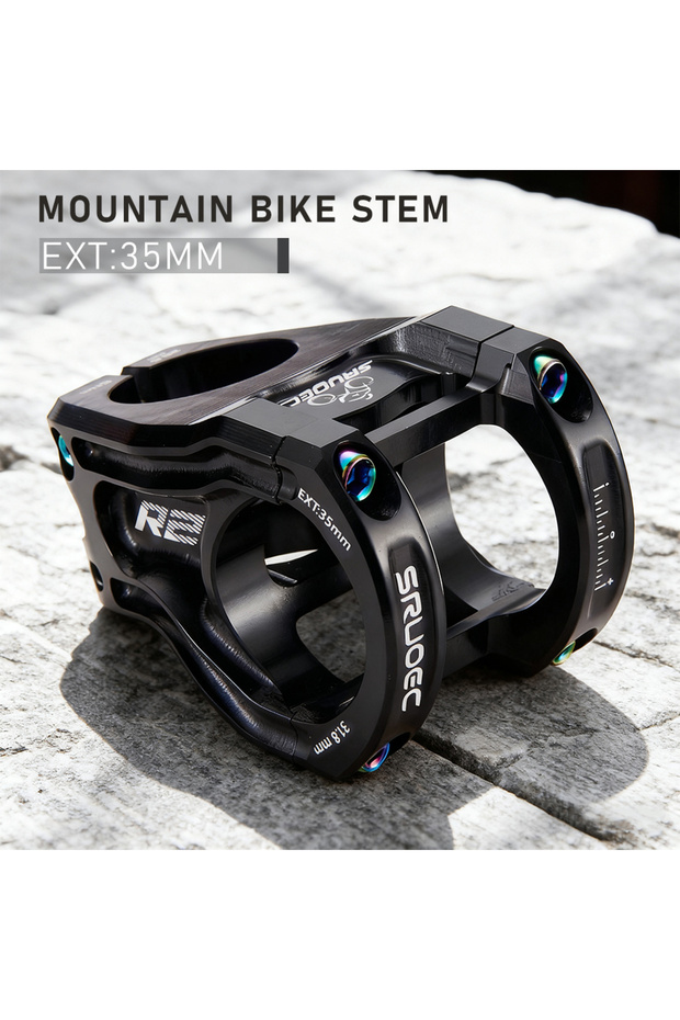 R2 Black KRSEC MTB Power Stem Bike Mountain Bicycle Bridge Length 35mm Short Stem Negative Angles Ri