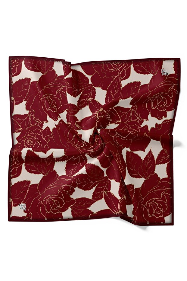 Trend Twill Scarf Special Design Rose Garden Pattern