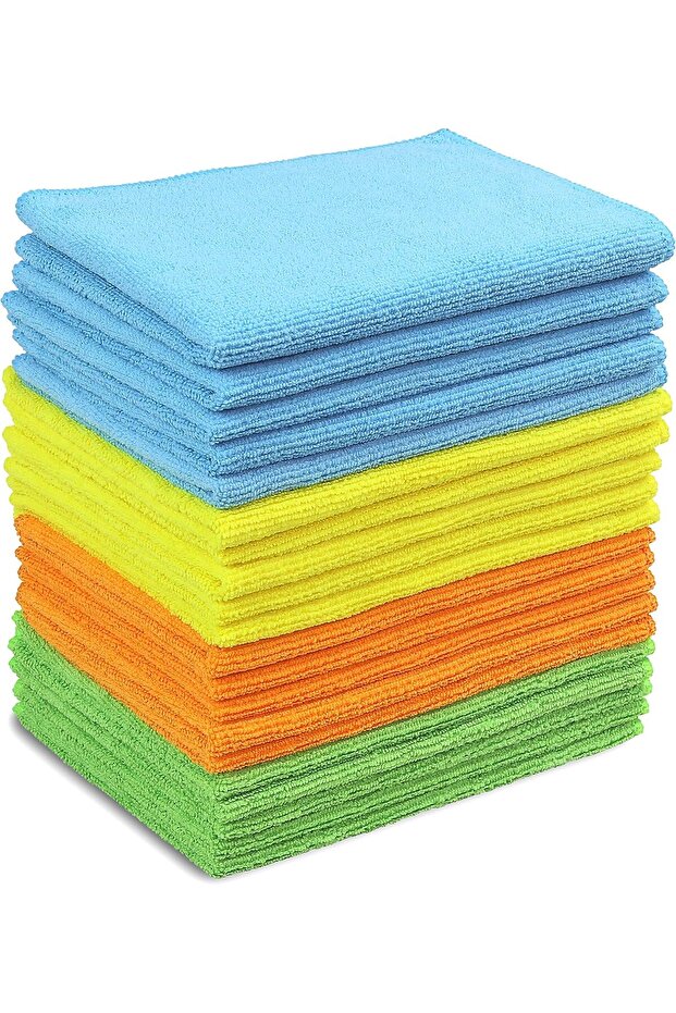 20 Pack - Microfiber Cleaning Cloth, 4 Colors