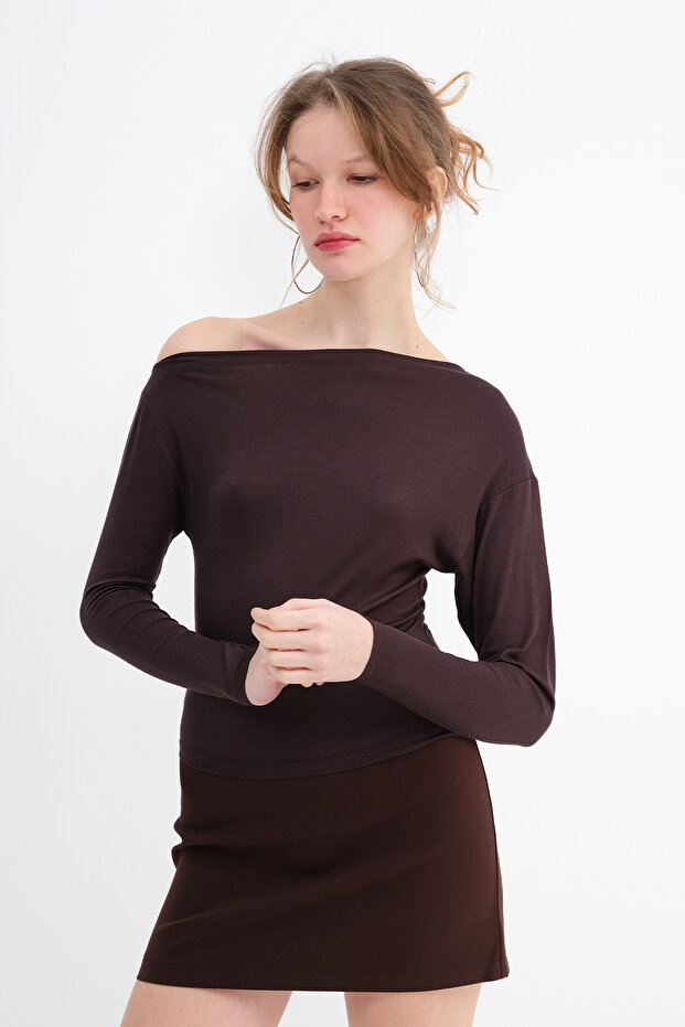 Kayık Yaka Basic Bluz B1873 - 5