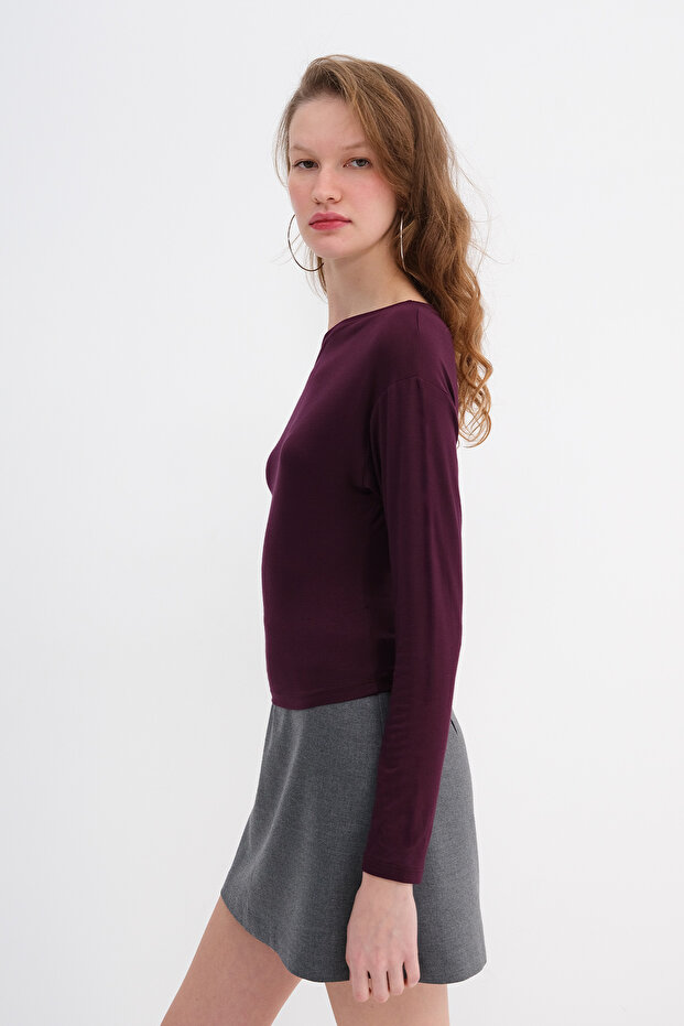 Kayık Yaka Basic Bluz B1873 - 4