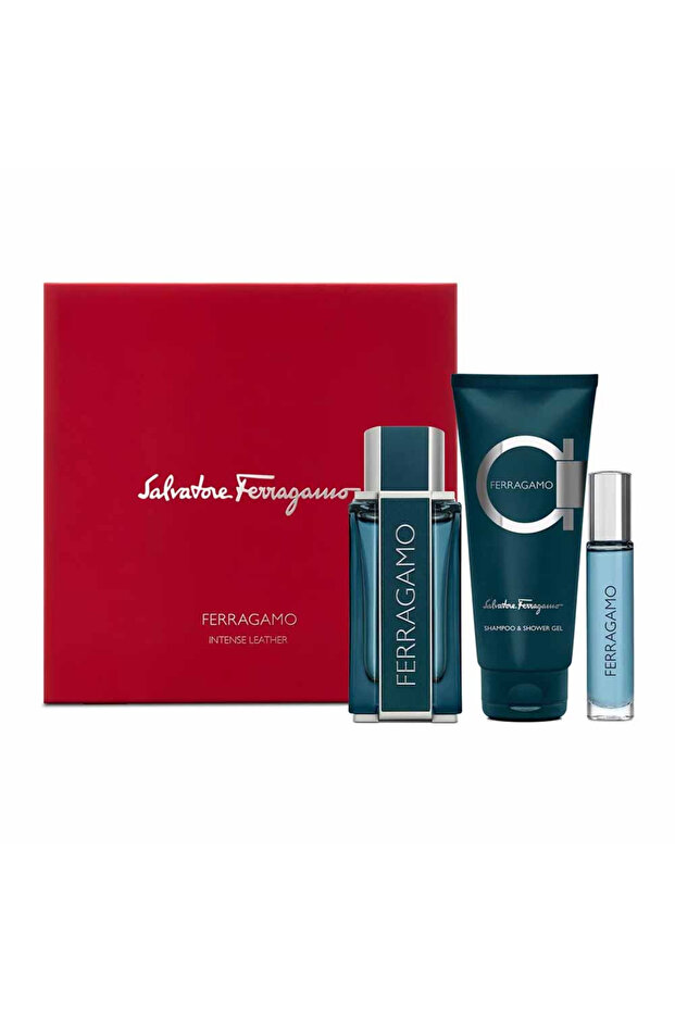 Ferragamo Intense Leather For Men Set Eau De Parfum 100ml + Eau De Parfum 10ml +