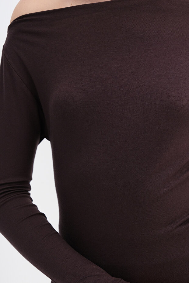 Kayık Yaka Basic Bluz B1873 - 3