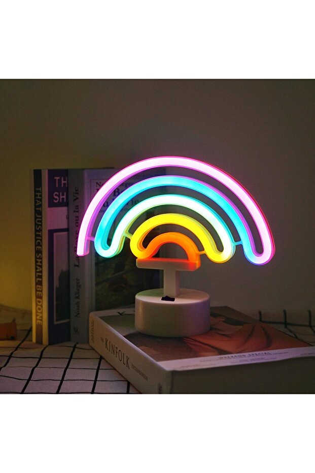 LED Neon Night Light - Rainbow Shape Decorative Lamp