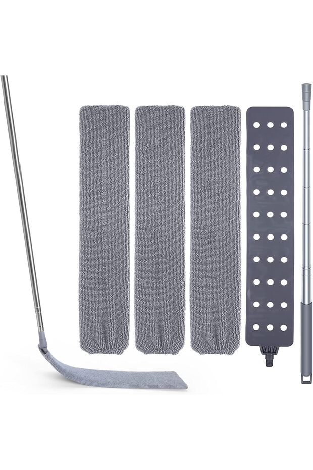 Retractable Gap Dust Cleaner with 3 Microfiber Cloths & 30-100in Extendable Handle