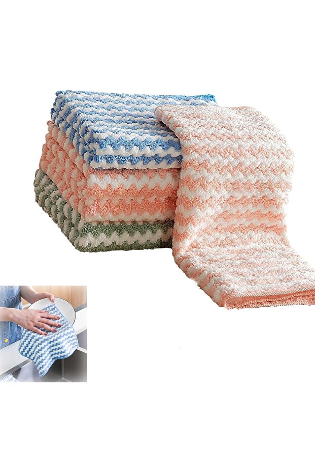 5-Pack Microfiber Cleaning Cloths, Reusable & Absorbent Lint-Free Towels 11.8x11.8