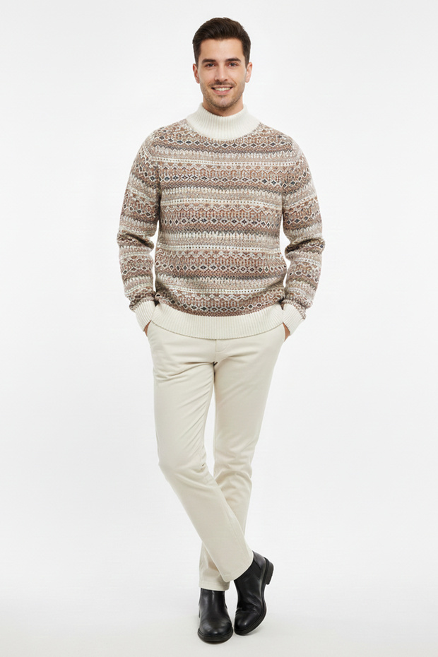 سترة نصف الياقة المدورة للرجال - 2