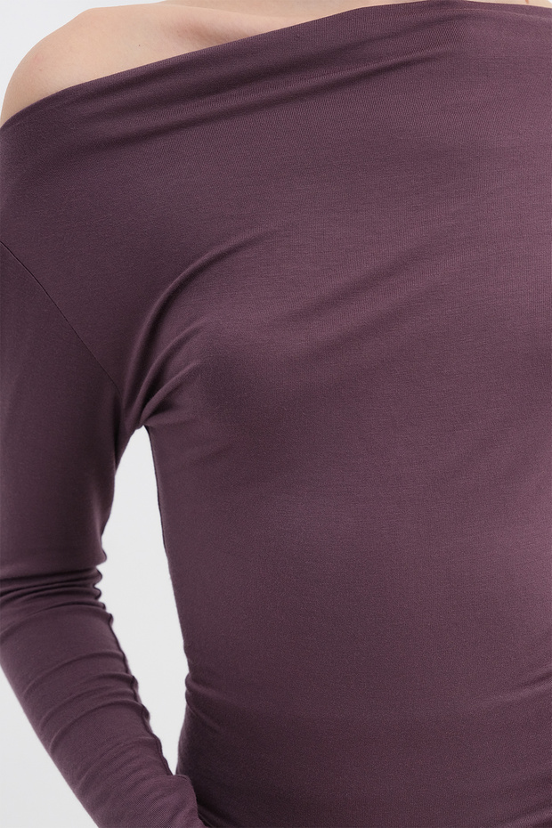 Kayık Yaka Basic Bluz B1873 - 3