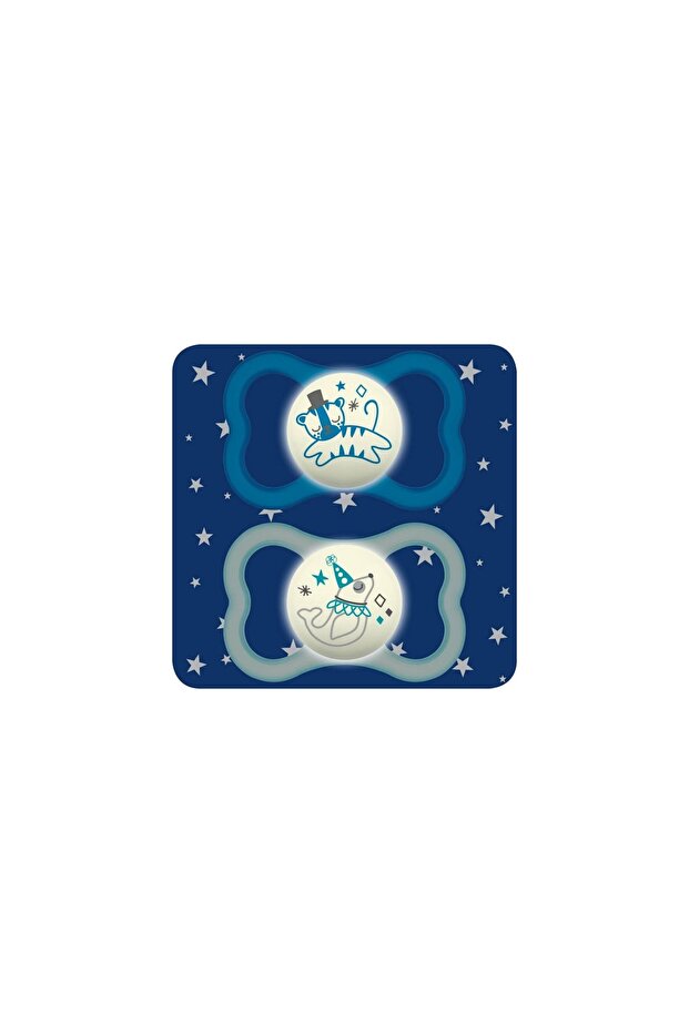 Air Night Silicone Pacifier 6–16 Months, Set of 2, Glow in the Dark