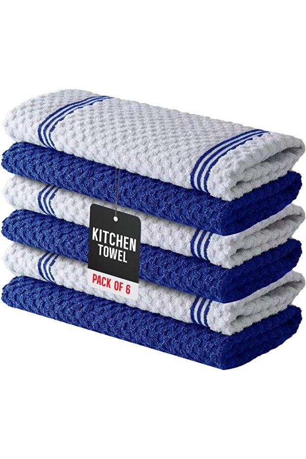 100% Cotton Waffle-Weave Kitchen Cloth Towels 6 Set